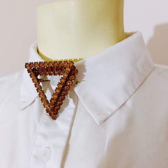 Vintage | Jewelry | Vintage 6s Triangle Rhinestone Brooch | Poshmark